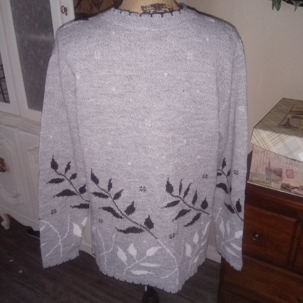 Classic Elements Grey, Black And Blue Sweater - image 3